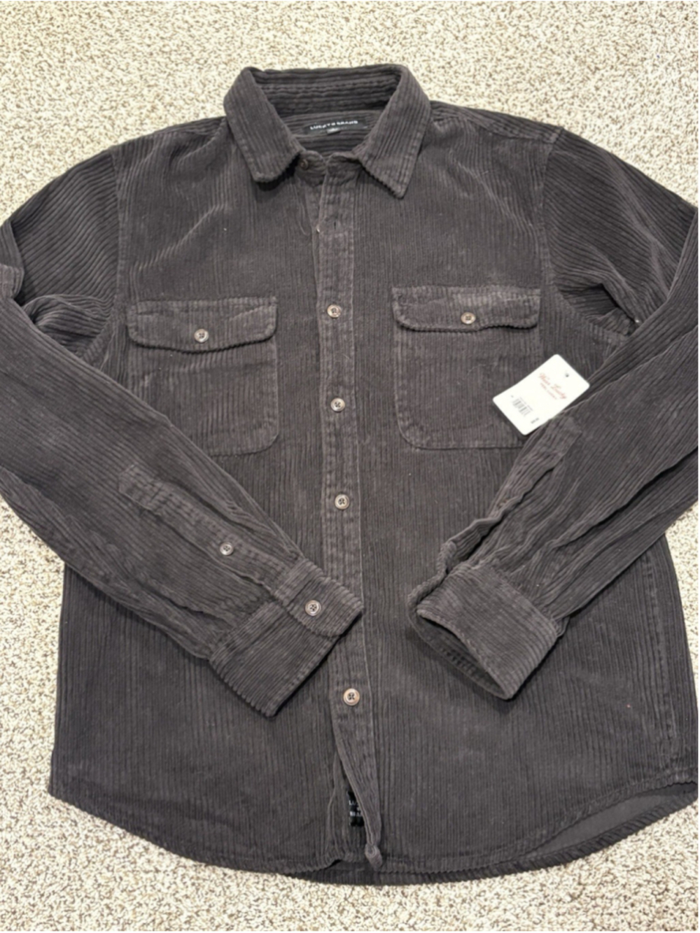 Lucky Brand Mens Corduroy Shacket Overshirt Jacket Black NWT Size S B1